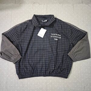 Acne Studios Check Patchwork Stand Collar Jacket